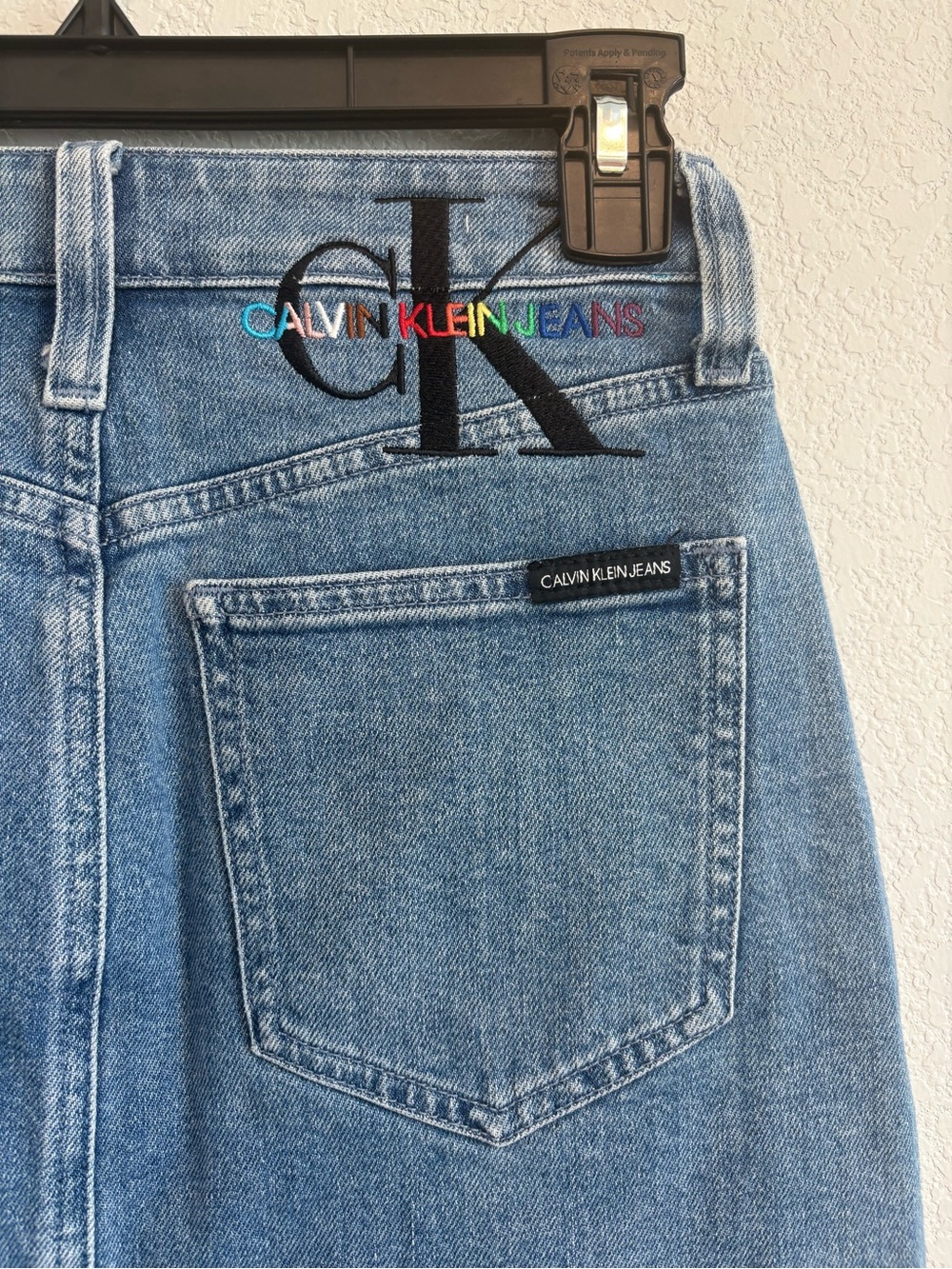 Calvin Klein CK1 High Rise Denim Mini Skirt Button Fly Y2K Women’s W25 - Picture 13 of 15
